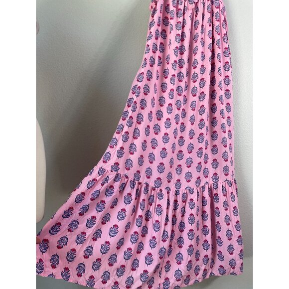 Old Navy Womens Large Floral Tie Back Cutout Maxi Swing Dress Pockets Sleeveless - Picture 10 of 13